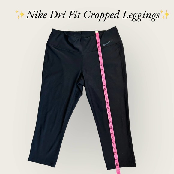 ✨Nike Dri‎ Fit Cropped Leggings in Black. Size Large✨ - Picture 2 of 7